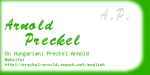arnold preckel business card